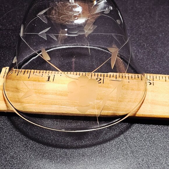 3 Vintage Floral Cocktail Glasses 5" etched Crystal coupe nostalgia Nick Nora - Picture 6 of 8